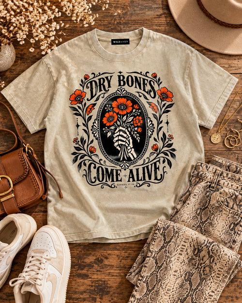 DRY BONES COME ALIVE | Ezekiel 37 | Vintage Washed Graphic Tee