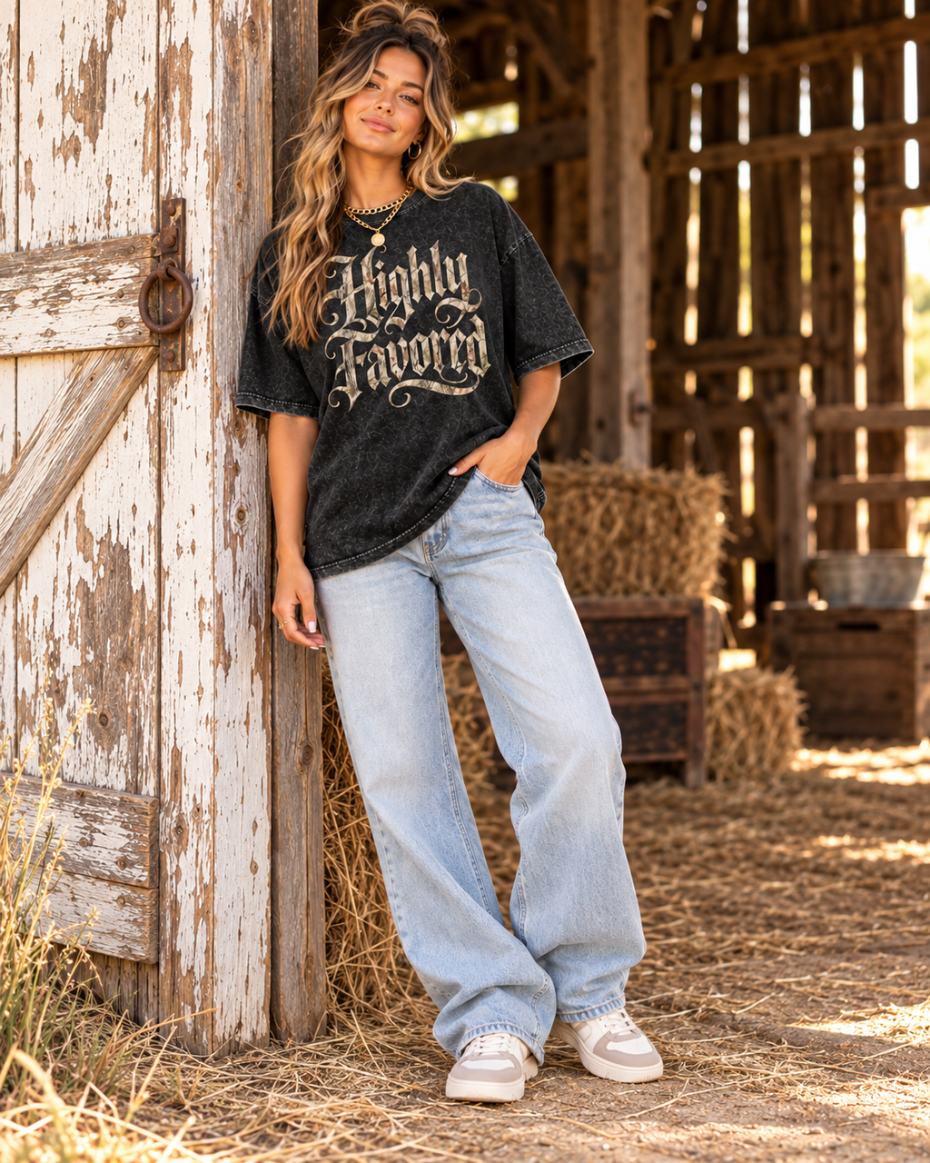 HIGHLY FAVORED | Camo Design | Oversized Vintage Washed Christian Grap ...
