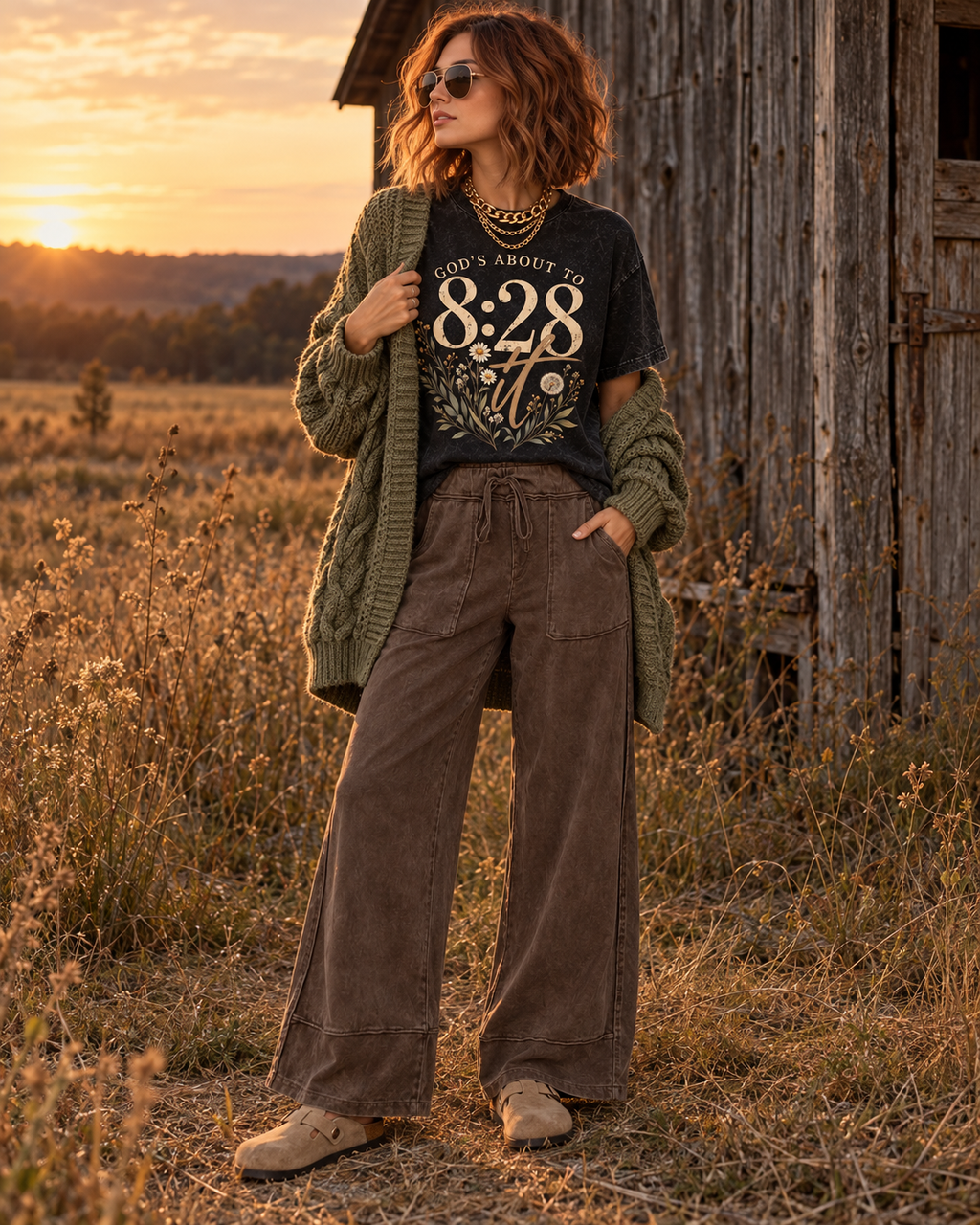 Wildflower GOD'S ABOUT TO 8:28 IT | Oversized Vintage T-Shirt
