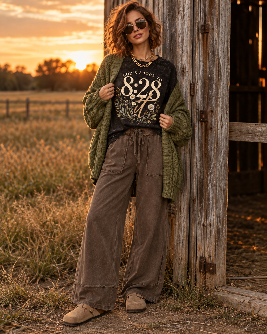 Wildflower GOD'S ABOUT TO 8:28 IT | Oversized Vintage T-Shirt