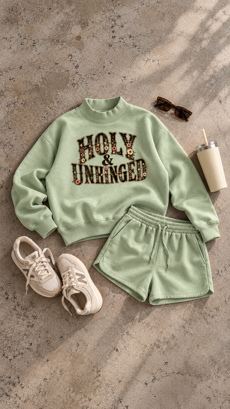 HOLY & UNHINGED | Oversized Fleece Mock Neck Sweatshirt