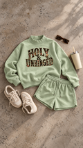 HOLY & UNHINGED | Oversized Fleece Mock Neck Sweatshirt
