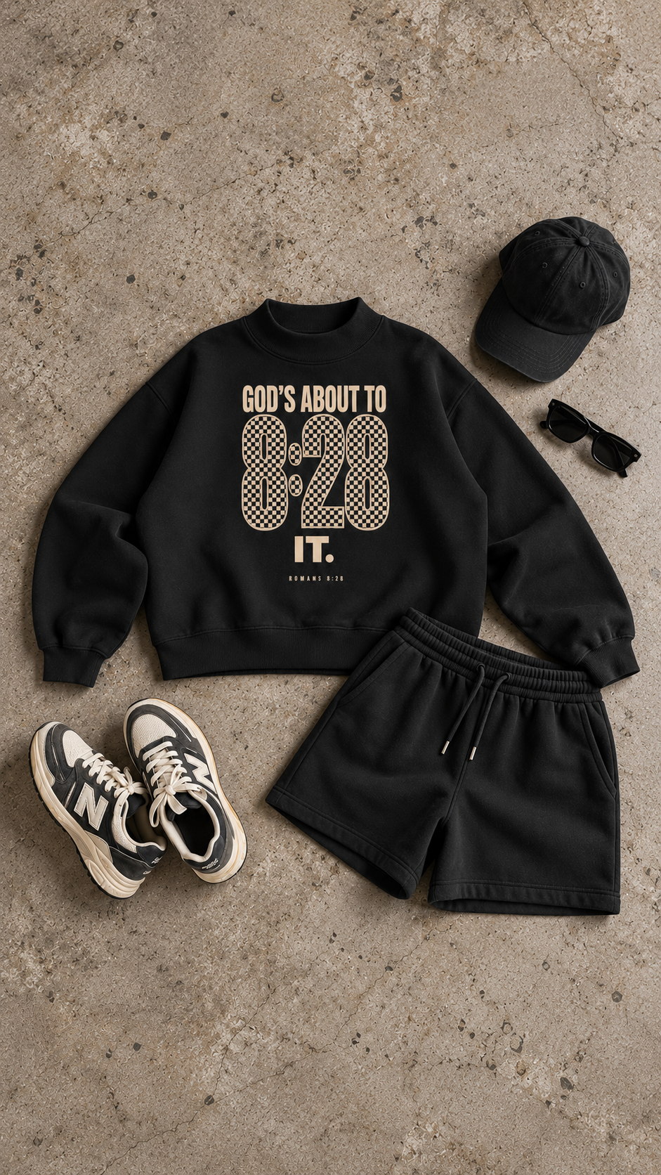 GOD'S ABOUT T0 8:28 IT Matching Fleece Drawstring Shorts (SHORTS ONLY)