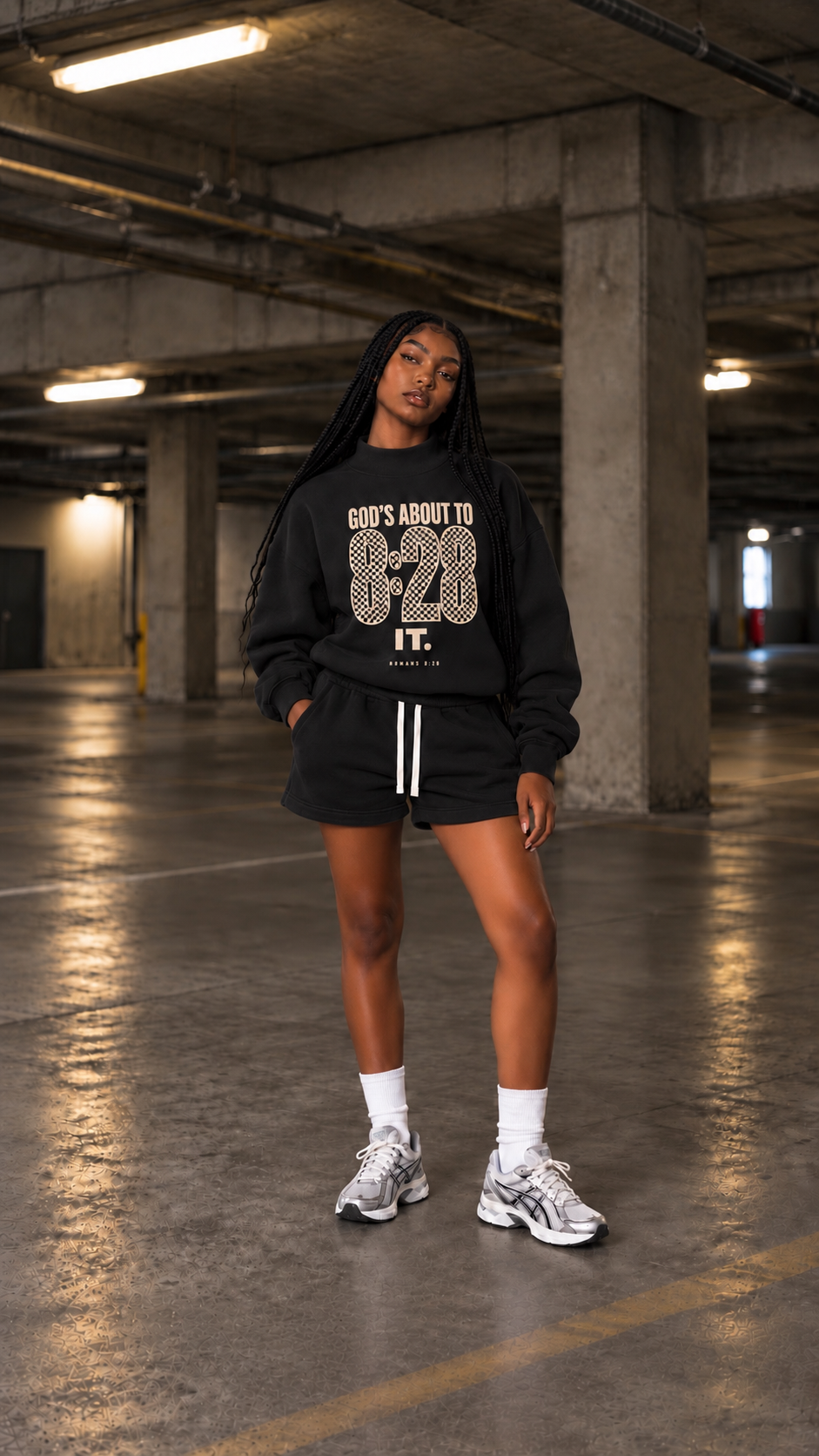 GOD'S ABOUT T0 8:28 IT Matching Fleece Drawstring Shorts (SHORTS ONLY)