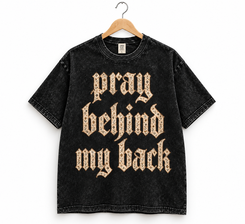 Floral PRAY BEHIND MY BACK Oversized Tee